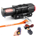 VEVOR 2721 kg 12V elektrinė ATV UTV gervė, 3,5 AG, 6 mm x 15 m sintetinis lynas, belaidis/laidinis pultas, IP55, kreipiančios plok&scaron;tė
