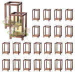 VEVOR 24 vnt. Rustikinės Kedro Medinės Žibintai 140x140x255 mm &ndash; Žvakių Laikikliai Vestuvėms, &Scaron;ventėms, Vidaus Dekorui, Rudos
