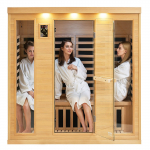 VEVOR 2580W infraraudonųjų spindulių sauna 3&ndash;4 asmenims, i&scaron; kanadieti&scaron;ko hemloko, žema EMF, Bluetooth, chromoterapija