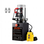 VEVOR 12V dvigubai veikiantis hidraulinis siurblys, 10L talpa, 0,91 GPM srautas, 220 barų slėgis, kėlimui ir priekaboms