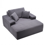 VEVOR 1240 mm Dydelė &Scaron;ezlongo Kėdė su Dirbtinio Kailio Audiniu, Pagalvėlėmis ir Porankiais &ndash; Moderni Sofa Svetainėms ir Miegamiesiems