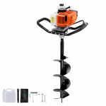 VEVOR 63cc benzininis žemės grąžtas, 2400W, su 20,3cm grąžtu ir prailginimu, sunkiems darbams dirvožemyje