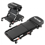 VEVOR 101,6 cm sulankstoma Z tipo garažo ropojimo ir mechaniko kėdė, 204,1 kg, pamink&scaron;tinta, 360&deg; ratukai, 2 viename
