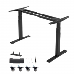 VEVOR dviejų variklių stovimo stalo rėmas, elektrinis auk&scaron;čio reguliavimas 61&ndash;124 cm, ilgis 100&ndash;200 cm, 3 atminties režimai, juodas