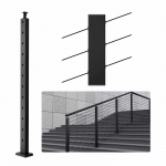 VEVOR 106,7 x 2,5 x 5 cm nerūdijančio plieno turėklų stulpas, 30&deg; kampu gręžtos skylės, 12 i&scaron;gręžtų, su laikikliais