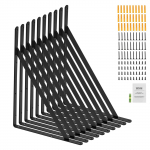 VEVOR 30x20 cm sunkių lentynų laikikliai, 10 vnt., matinės juodos spalvos plienas, 3 mm storio, 72,6 kg apkrova