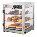 VEVOR 90L 3-jų lygių komercinis maisto &scaron;ildytuvas, 800W vitrina su LED ap&scaron;vietimu, temperatūros reguliavimas 30&ndash;85&deg;C