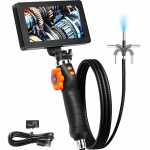 VEVOR 6.4mm dvikryptė artikuliuojama endoskopo kamera su 5" 1080P ekranu, 8X priartinimu, 8 LED, 1.5m kabeliu auto ir santechnikos patikrai