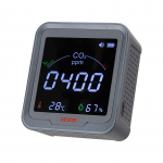 VEVOR CO₂ monitorius su NDIR jutikliu, temperatūros ir drėgmės ekranu, ne&scaron;iojamas oro kokybės detektorius namams, biurui, automobiliui, 0.21kg