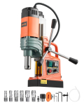 VEVOR 1450W magnetinis gręžtuvas, 50 mm &scaron;erdinis grąžtas, 13 000 N magnetinė bazė, 10 greičių metalo gręžimo staklės su 6 grąžtais