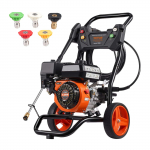 VEVOR 3400 PSI benzininis auk&scaron;to slėgio plovimo įrenginys, 10 L/min, 210cc variklis, 5 antgaliai, aliuminio siurblys, automobiliams, kiemams