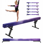 VEVOR 2-in-1 reguliuojama pusiausvyros sija vaikams, 2,4 m gimnastikos sija su 5 auk&scaron;čiais, sulankstoma naudoti namuose ir salėje, Galaxy
