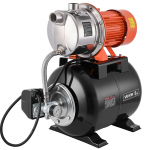 VEVOR 1,2 kW seklios &scaron;ulinio siurblys su 19 l slėgine talpa, 230 V, 6000 l/val, nerūdijantis plienas, automatinis vandens tiekimas namams ir sodui