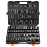VEVOR 59 vnt. 3/8 ir 1/2 pavara smūginis galvu rinkinys, 6&ndash;32 mm ir SAE, Cr-Mo plienas, su dėžute
