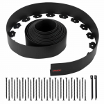 VEVOR 10m x 10cm lanksti plastikinė sodo kra&scaron;tinė su 30 kuoliukų ir 2 atramomis, be kasimo, UV atspari gėlynams