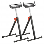 VEVOR 2 vnt. sulankstomi ritininiai stovai, 113 kg apkrova, 686&ndash;1092 mm auk&scaron;tis, plieninis ritinys pjūklo palaikymui