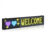 VEVOR P10 pilnaspalvė programuojama LED i&scaron;kaba, 102x20 cm lankstus slenkantis ekranas su Bluetooth valdymu reklamoms