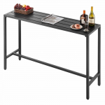 VEVOR lauko baro stalas 140x37,5 cm, atsparus vandeniui plieninis pavir&scaron;ius, metalinis rėmas, auk&scaron;tas stalas balkonui, terasai ar vidui