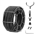 VEVOR 30,5m x 19mm plieninis vamzdynų valymo kabelis su 4 pjovikliais, tinka 100&ndash;200mm vamzdžiams, kriauklei ir tualetui