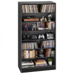 VEVOR 7 lygių medijos spintelė, reguliuojama DVD ir CD lentyna 70 x 30 x 140 cm knygoms, žaidimams, svetainei ir biurui
