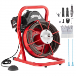 VEVOR 250W elektrinis kanalizacijos valymo įrenginys su 15,2m plieniniu kabeliu, 4 peiliukais ir kojiniu jungikliu vamzdžiams 50&ndash;100mm