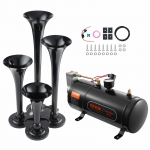 VEVOR 4 trimitų 150dB traukinio oro signalų rinkinys su 3,03L talpa ir 90&ndash;120 psi kompresoriumi 12V transporto priemonėms