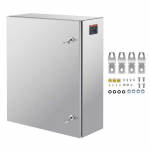 VEVOR 304 nerūdijančio plieno elektros dėžė 60x50x20 cm, IP66 atspari vandeniui, tvirtinama prie sienos, su tvirtinimo plok&scaron;te