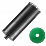 VEVOR 102 mm deimantinis gręžimo karūnėlės rinkinys, sausam/&scaron;lapiam gręžimui į betoną, plytas, su centravimo gražtu, pjūklu, 241 mm gylis, M16 sriegis