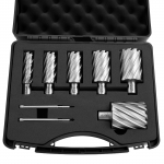 VEVOR 8 vnt. HSS žiedinių frezų rinkinys, 22&ndash;50 mm, 51 mm gylis, 3/4" Weldon kotas magnetiniams gręžtuvams su kai&scaron;čiais