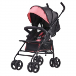 VEVOR lengvi sulankstomi kūdikio vežimėliai, reguliuojama atlo&scaron;o padėtis, anglinio plieno rėmas, 15kg apkrova, juoda/rožinė