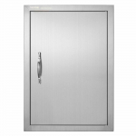 VEVOR nerūdijančio plieno BBQ durys 457x610 mm, montuojamos įleidžiant, keičiama kryptis, lauko virtuvėms