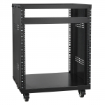 VEVOR 12U AV stovas, 226,8 kg, plieninis atviras rėmas su ratukais, 510x460x700 mm studijos ir tinklo įrangai