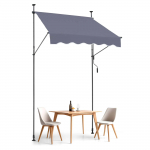 VEVOR I&scaron;traukiama Terasos Markizė 150x120 cm, Rankinis Valdymas, UV80+ Apsauga nuo Saulės, Auk&scaron;tis 218&ndash;310 cm, Tamsiai Pilka