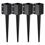 VEVOR metaliniai tvorų stulpų inkarai, 4 vnt., 61x10x10 cm, tinka 9x9 cm medienai, atsparūs rūdims, skirti terasai ir sodui