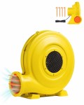VEVOR 950W Pripučiamų Atrakcionų Oro Pūstuvas, 1.3HP, 3300RPM, IP24, Tinka Batutams, Čiuožykloms, Palapinėms, Geltona