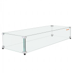 VEVOR Stačiakampis Ugnies Duobės Vėjo Skydas 773x367x191mm &ndash; 8mm Grūdintas Stiklas, Aliuminio Laikikliai, Lengvas Montavimas
