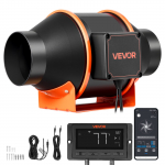 VEVOR ortakio ventiliatorius 349 m&sup3;/h 102 mm su EC varikliu, 10 greičių, programėlės ir PWM valdymu, temp. ir drėgmės jutikliu