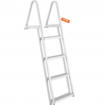 VEVOR nuimami 4 pakopų aliuminio prieplaukos laiptai, 159 kg apkrova, 40 cm neslystančios pakopos, laivoms/baseinams