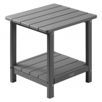 VEVOR HDPE Lauko &Scaron;oninis Staliukas, 450x380x440 mm, Atsparus Orai Dviejų Sluoksnių Stalas Terasai, Baseinui, Pilkas
