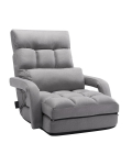 VEVOR reguliuojama grindų žaidimų kėdė su porankiais, 2-in-1 sofa-lova, 5 padėčių atlo&scaron;as, pilka, svetainei ir miegamajam