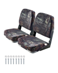 VEVOR Sulankstomos Valties Sėdynės (2 vnt.), Maskuojamos, Žema Atlo&scaron;ė, PU Audinys, Storas Pamink&scaron;tinimas, 13x13 cm Montavimas