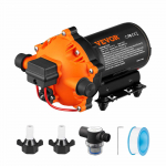 VEVOR 12V DC diafragminis vandens siurblys, 20,8 L/min srautas, 4,8&ndash;6,9 bar slėgis, savaiminio įsiurbimo, RV, valčiai, vejai, FCC sertifikuotas