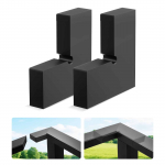 VEVOR 2 vnt. 90&deg; kampiniai turėklų jungikliai 100x50mm turėklams, POM medžiaga, matinė juoda, vidaus/lauko naudojimui