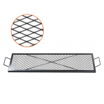 VEVOR 112x38 cm laužavietės grotelės &ndash; tvirto plieno BBQ grotelės su rankena, ne&scaron;iojama lauko kepsninė stovyklavimui