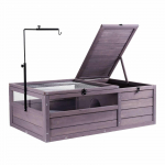 VEVOR Medinė vėžlių buveinė 965x610x330 mm, 2 kambarių vidaus ir lauko terariumas su lempų laikikliu smulkiems gyvūnams
