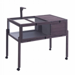 VEVOR medinė roplių dėžė su ap&scaron;vietimo stovu ir ratukais, vėžlio namelis 965x610x825 mm vidaus/lauko naudojimui, kedro narvas mažiems gyvūnams