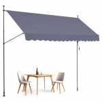 VEVOR i&scaron;traukiama terasos markizė 400x120 cm, rankinis valdymas, UV80+ apsauga, auk&scaron;tis 220&ndash;310 cm, tamsiai pilka