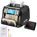 VEVOR pinigų skaičiavimo aparatas su UV/MG/IR/DD aptikimu, EUR/USD sąskaitų skaičiavimas, LCD+LED ekranas, 1200 vnt./min