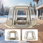 VEVOR 3.05x2.75m Skaidri Matoma Pop-Up Burbulinė Palapinė 4&ndash;8 Asmenims, Atspari Vandeniui ir UV, Kupolas Sode ir Terasoje