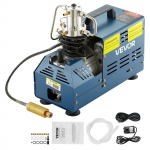 VEVOR 1800W auk&scaron;to slėgio oro kompresorius 300BAR 220V rankinis stabdymas PCP dažasvydžio nardymo &scaron;autuvo siurblys su LED termometru